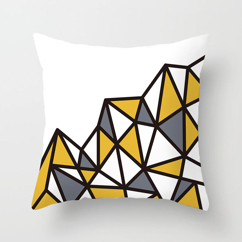 Nordic Simple New Yellow Black Abstract Geometric Pillow Cover Fashion Home Sofa Fabric Craft Pillow Cushion Cover