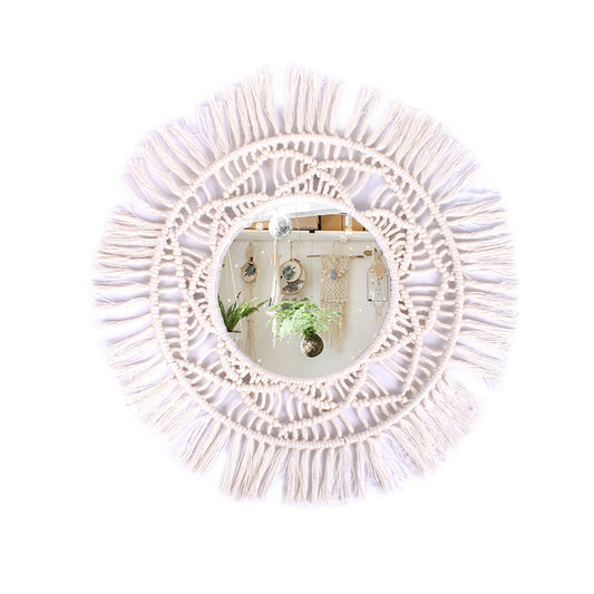 Acrylic Vanity Mirror, Hand-woven Nesting Wall Mirror, Bedroom Bathroom Coat Mirror