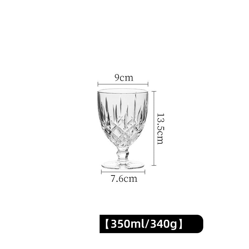 Vintage Luxury Crystal Goblet Wine Glass